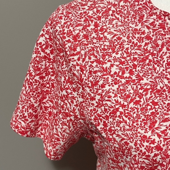 Part Two GesinasPW Short Sleeve V-Neck Leaf Floral Pattern Top - Picture 5 of 11